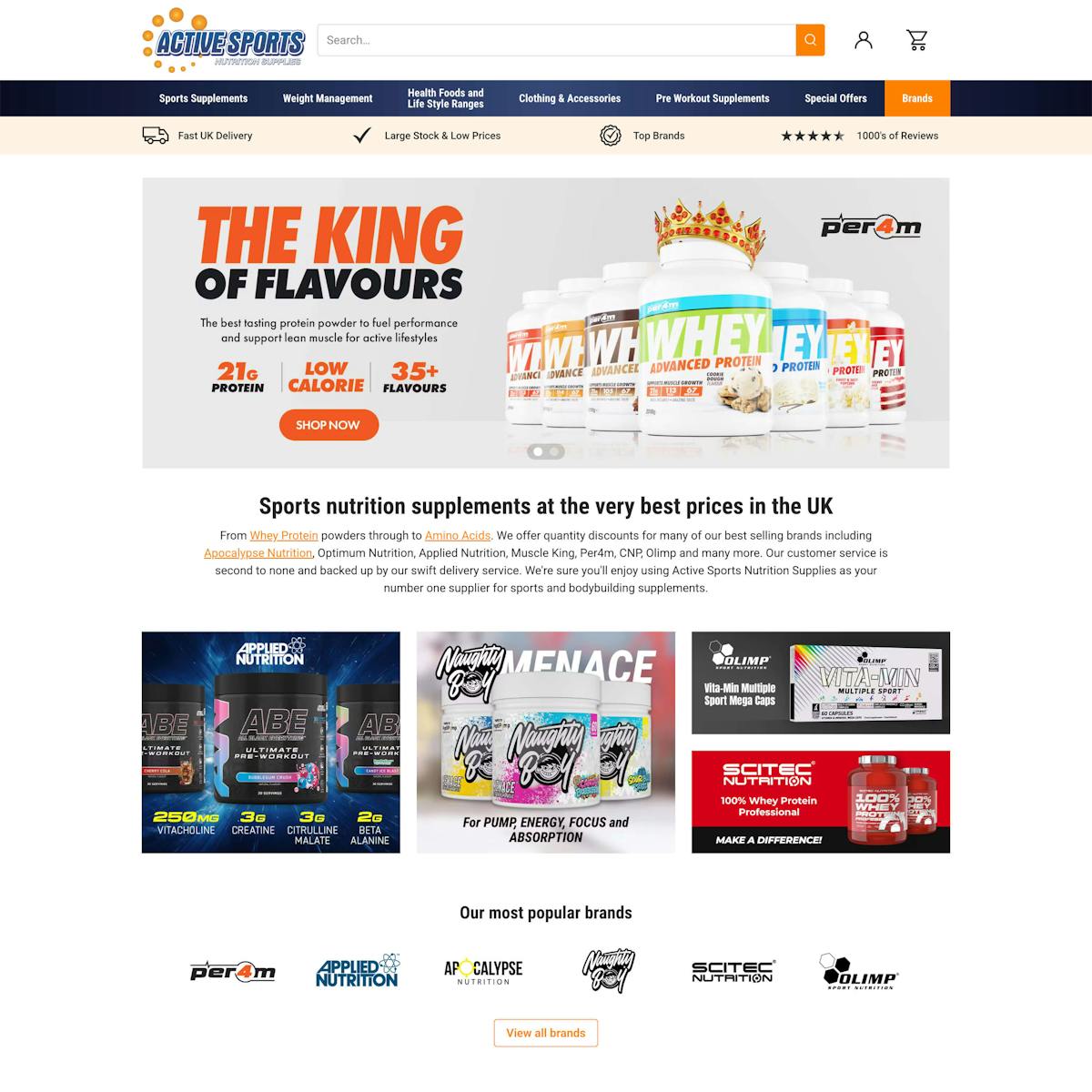 Active Sports Nutrition Home Page