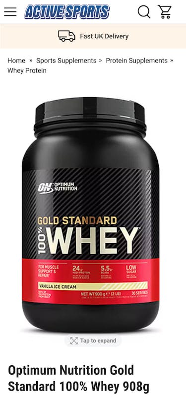 Active Sports Nutrition Product Page