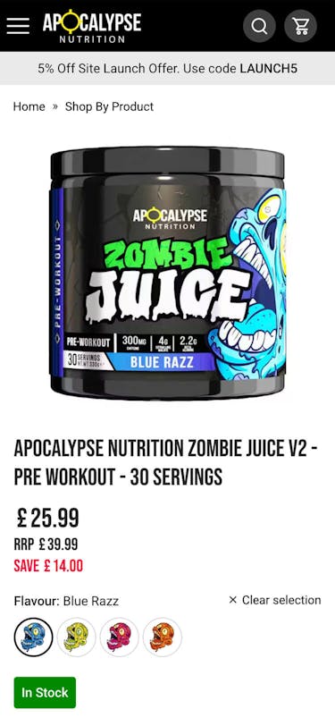 Apocalypse Nutrition Product Page