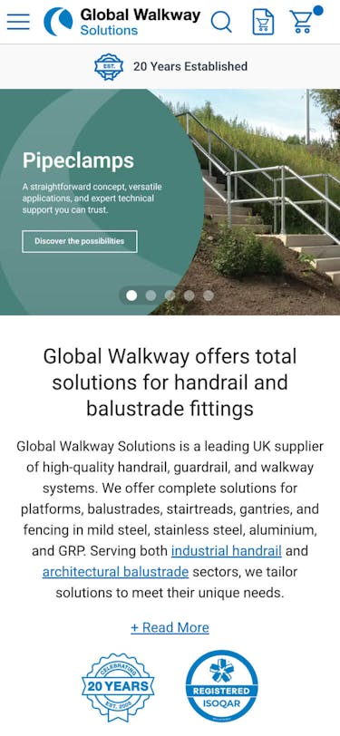 Global Walkway Home Page On Mobile