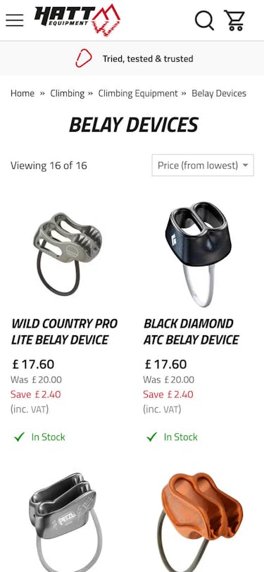 Hatt Equipment Listing Page