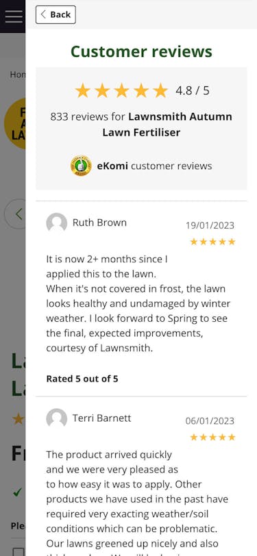 Lawnsmith Product reviews