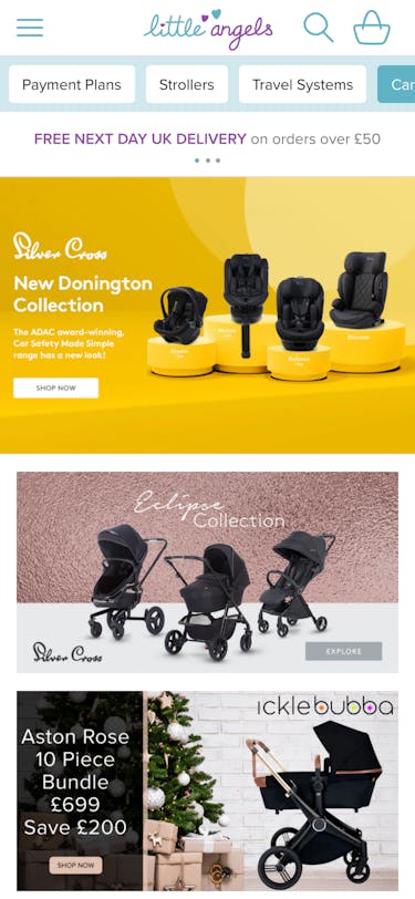 Litte Angels Prams Mobile Home Page