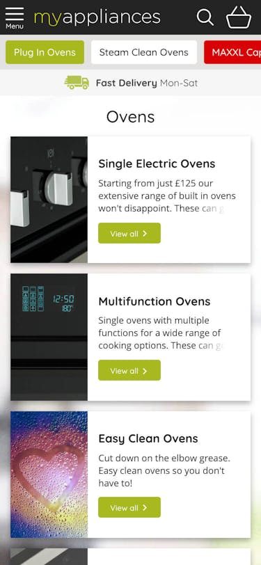 MyAppliances Landing Page