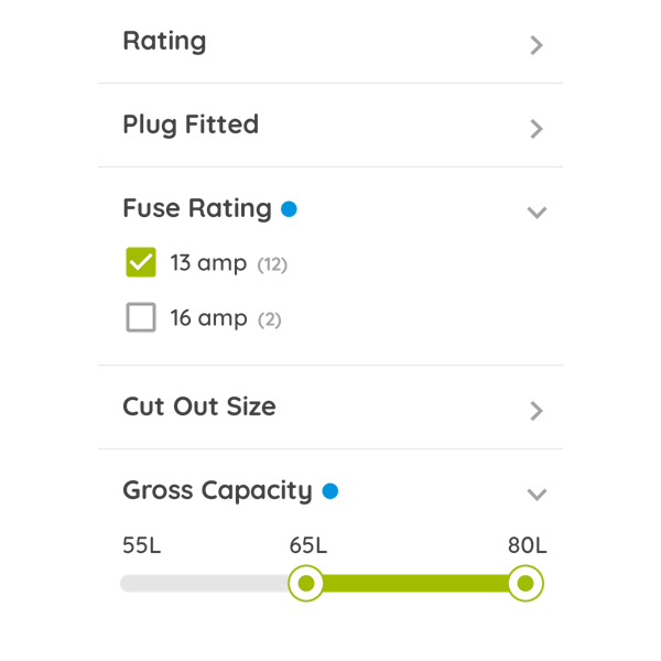 MyAppliances Filter By Rating