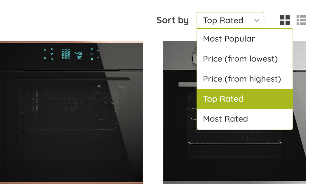 MyAppliances Sort By Rating