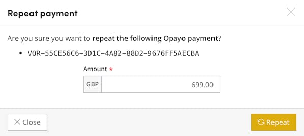 Opayo Repeat Payment