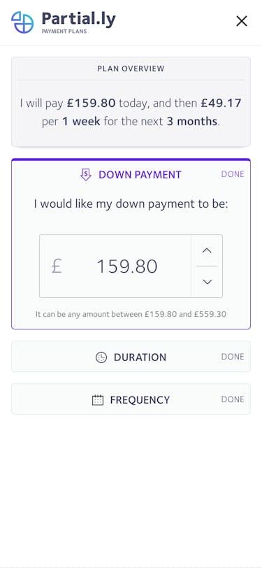 Partial.ly Payment Calculator